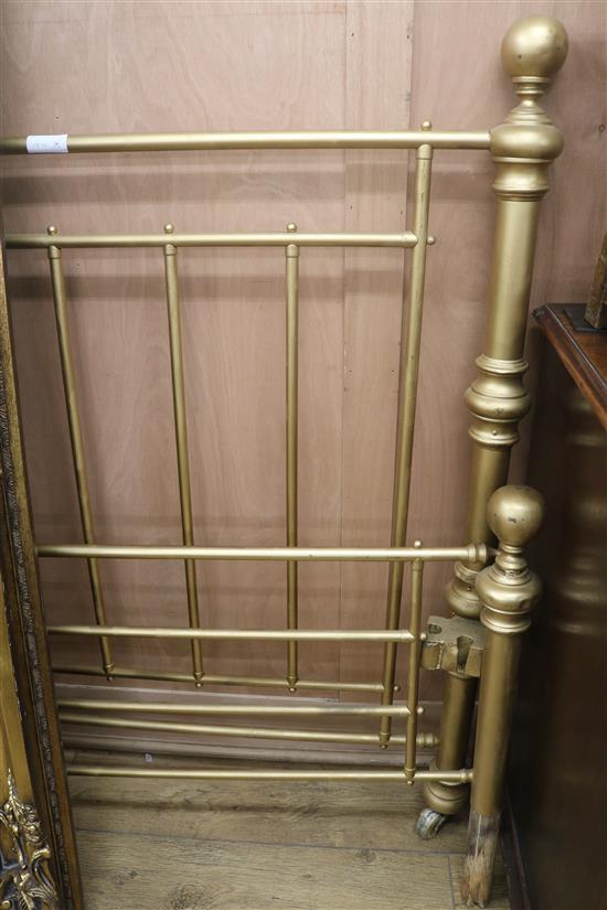 A gilt metal double bedstead, W.153cm